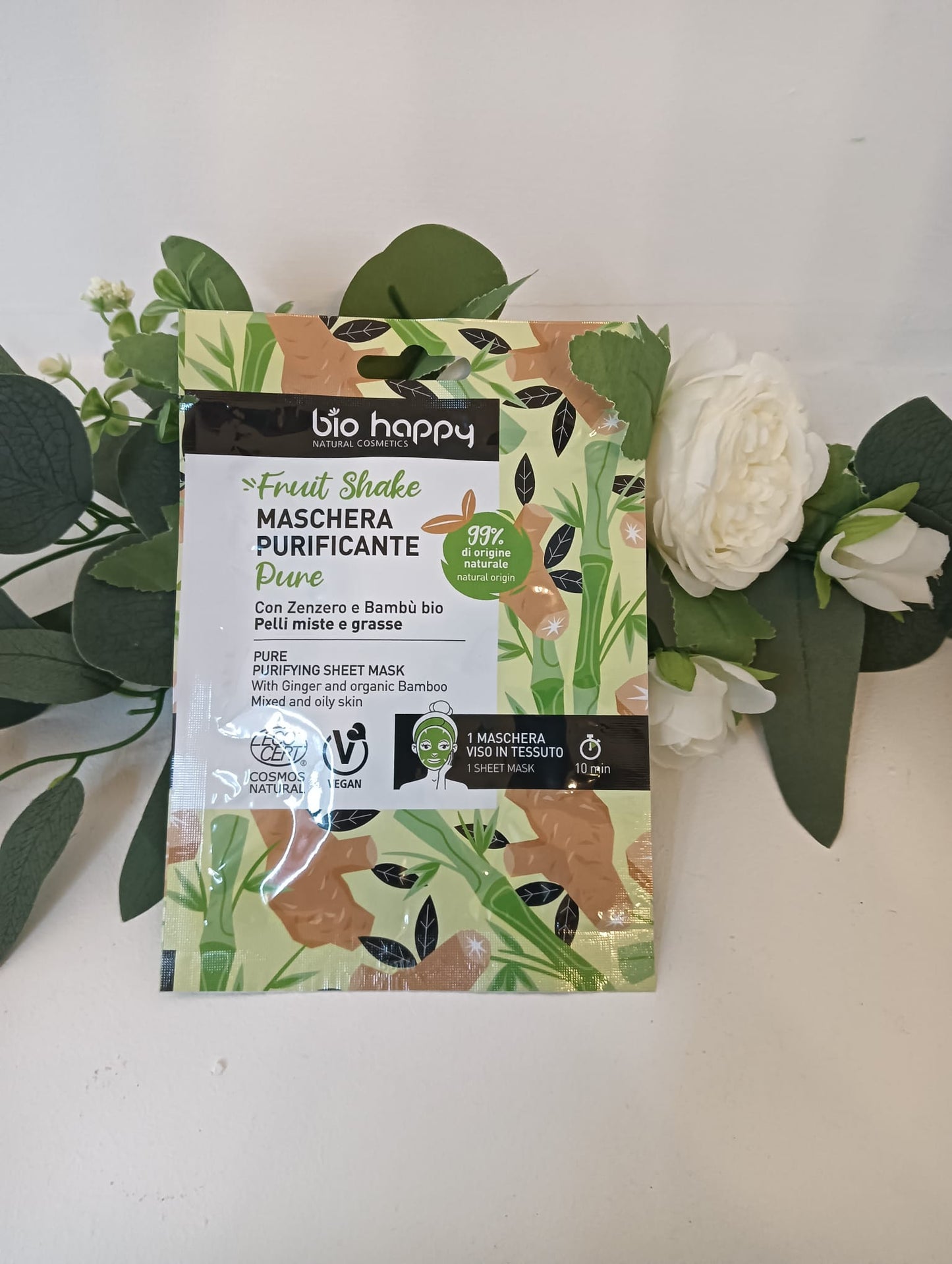 BIO HAPPY Maschera purificante con zenzero bambù bio