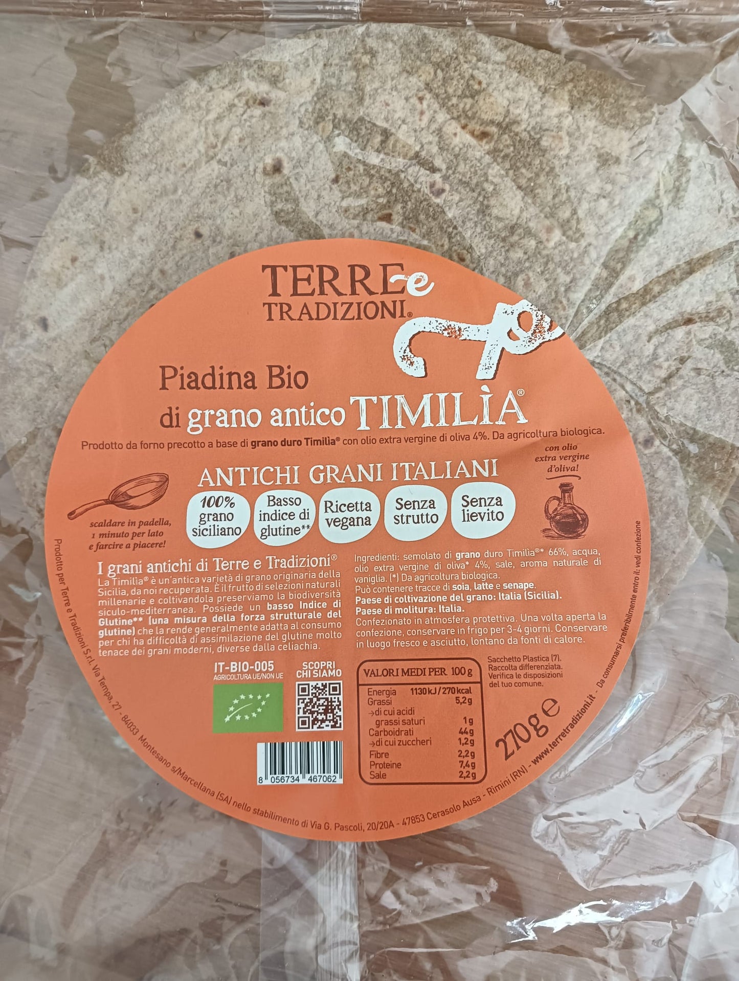 TERRE E TRADIZIONI Piadina Bio di Timilia
