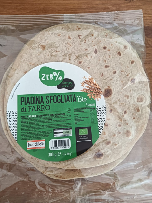 FIOR DI LOTO Piadina sfogliata Bio di Farro