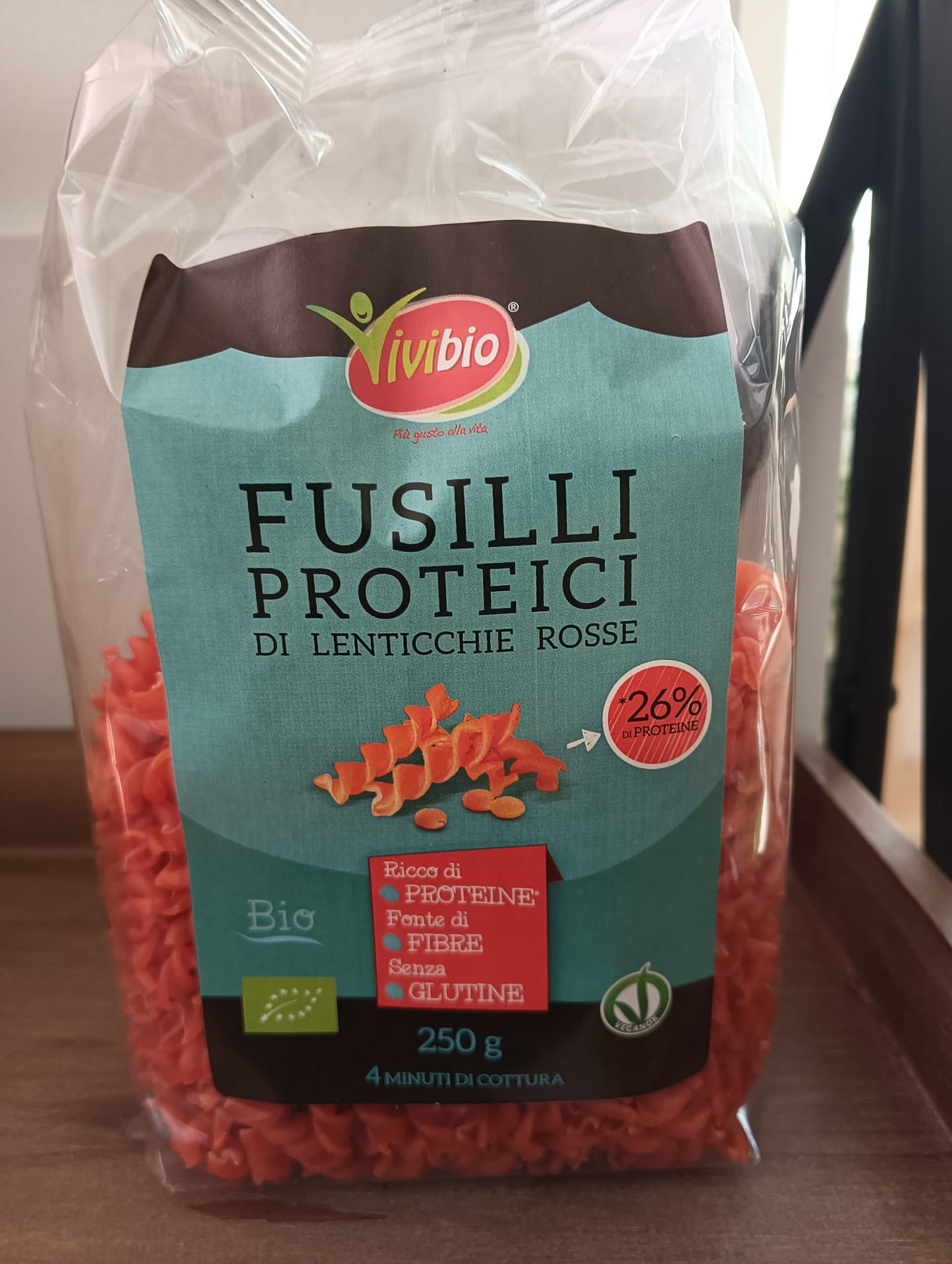 VIVIBIO Fusilli Proteici di Lenticchie Rosse BIO