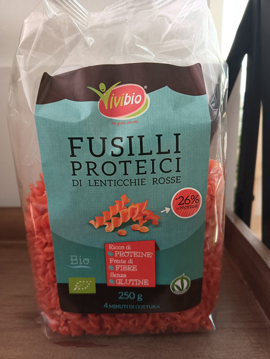 VIVIBIO Fusilli Proteici di Lenticchie Rosse BIO